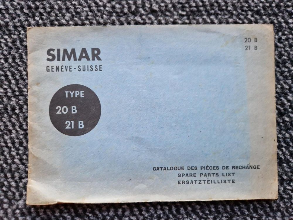 Original Ersatzteilliste Simar Bodenfräse Type 20B / 21B (Gebraucht) in ...