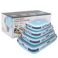 Silikon Bento Box Set 4er faltbar mikrowellengeeignet