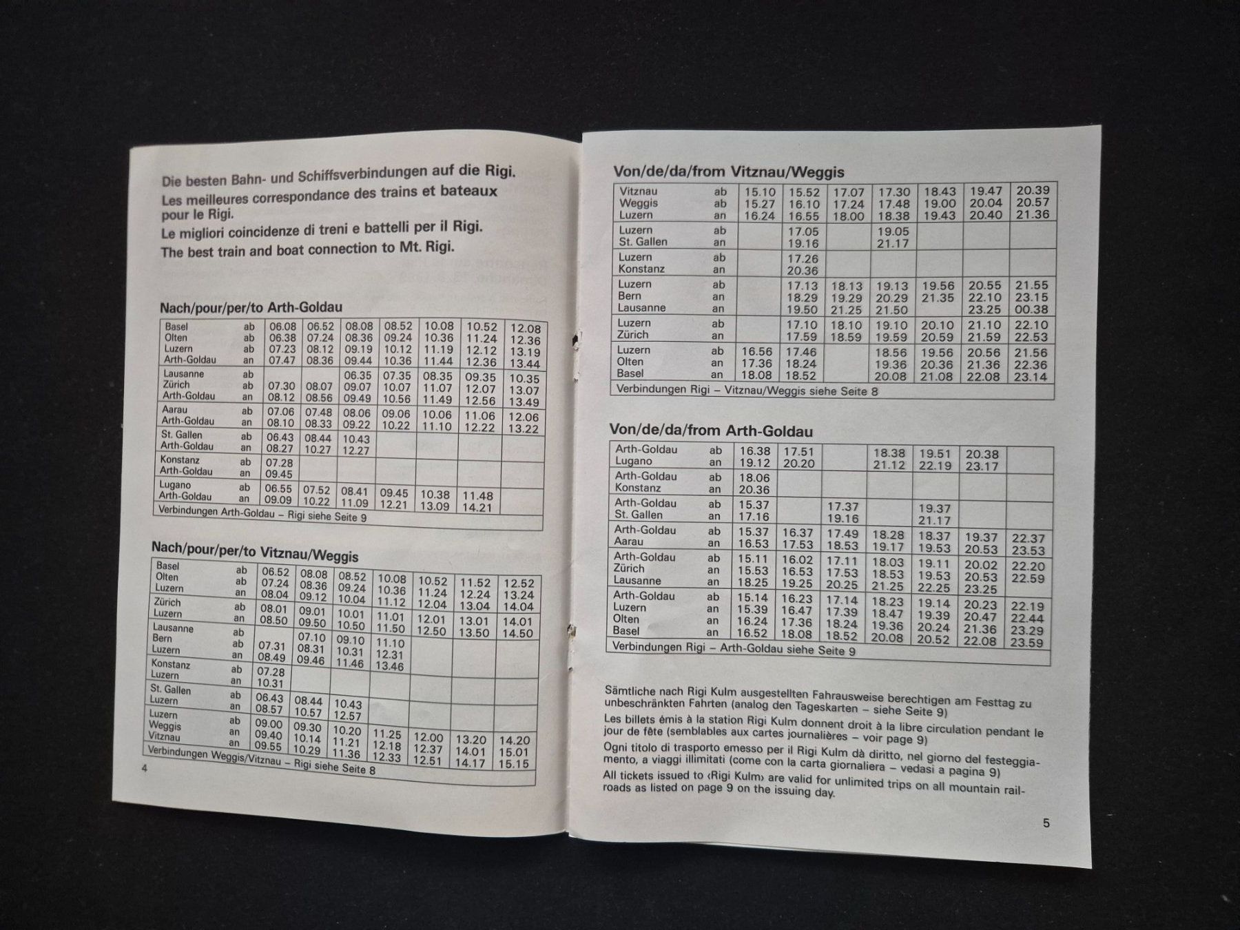 Dokumente: Programm Rigi 13. August 1989 Begegnungsfest – Gebraucht aus Langendorf von zvonu161 2