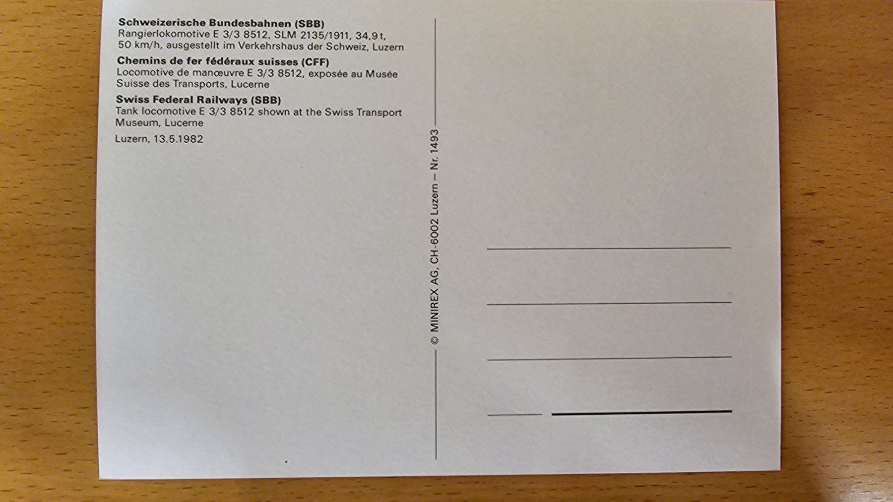 Cartoline postali: Postkarte SBB Rangierlok E 3/3 8512 Tigerli – Nuovo (secondo la descrizione) da Matten venduto da MEFEZ 1