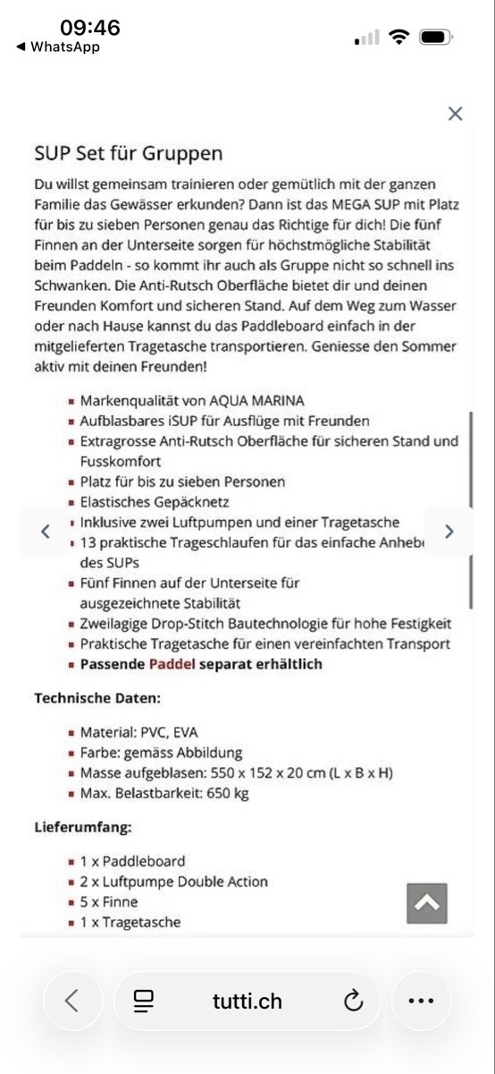 Aqua Marina Surfboards & Schwimmbrette: MEGA SUP von Aqua Marina 550x152 – Neu und originalverpackt aus Muri AG von Ariete81 1