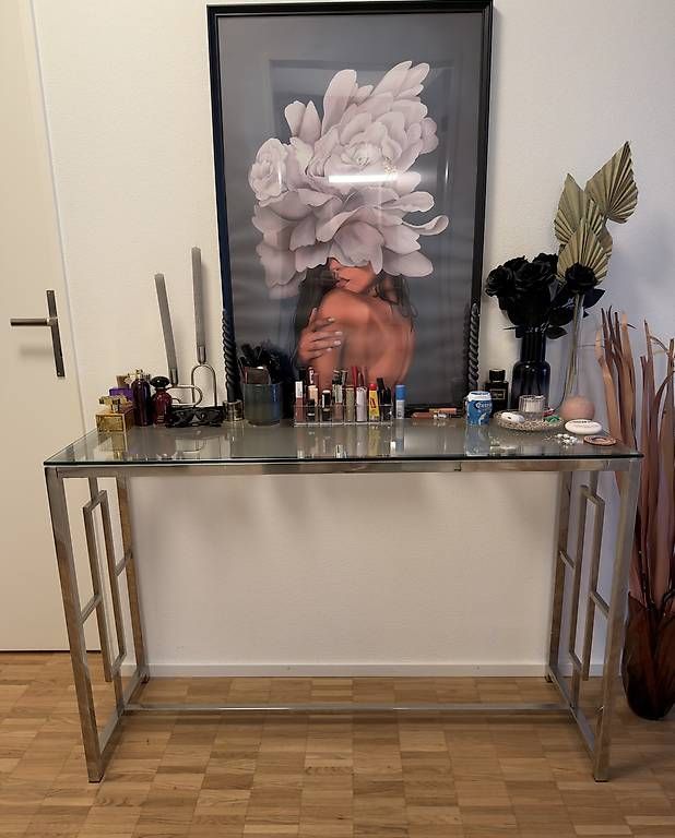 Console: WandKonsole aus Glas & Stahl – Usato da Basel venduto da AdrianaGea 2