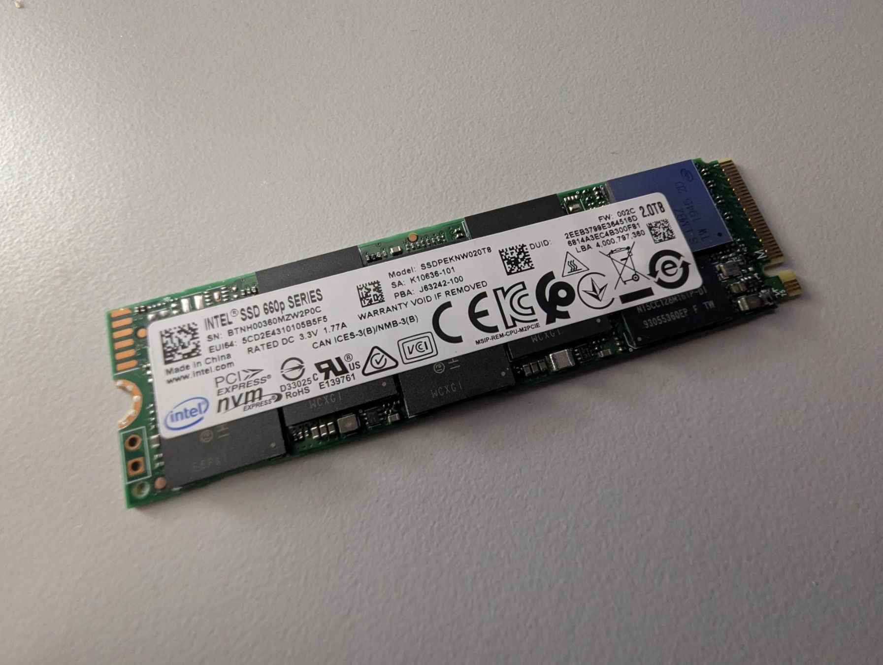 Intel Dischi rigidi: Intel SSD 660p mit 2 TB / 2000 GB – Usato da Matten b. Interlaken venduto da eboy_79
