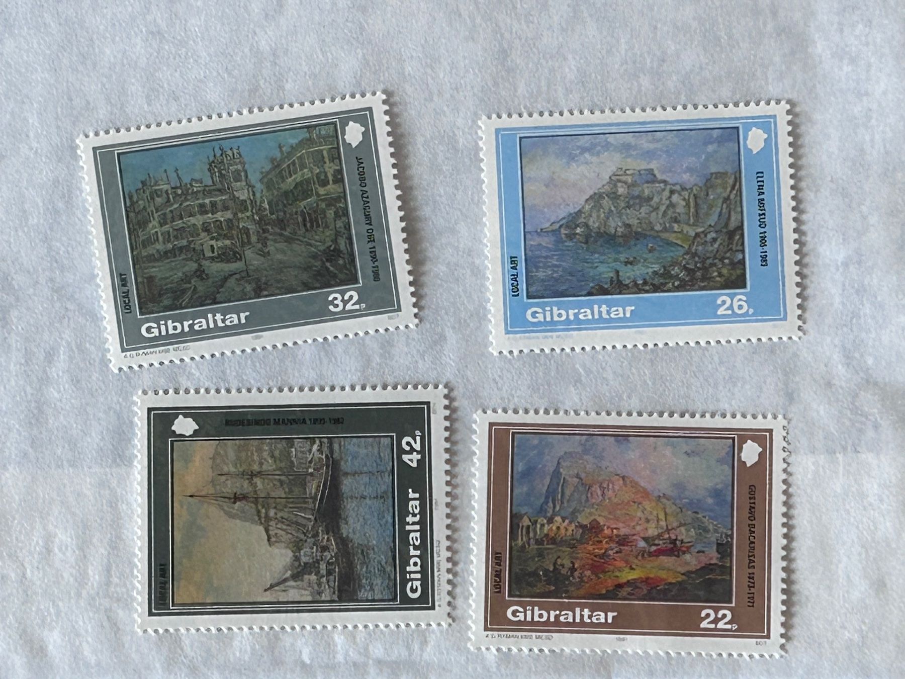 Alle Briefmarken: Stamps - Gibraltar - Local Art 1991 – Gebraucht aus Corcelles NE von AJKader
