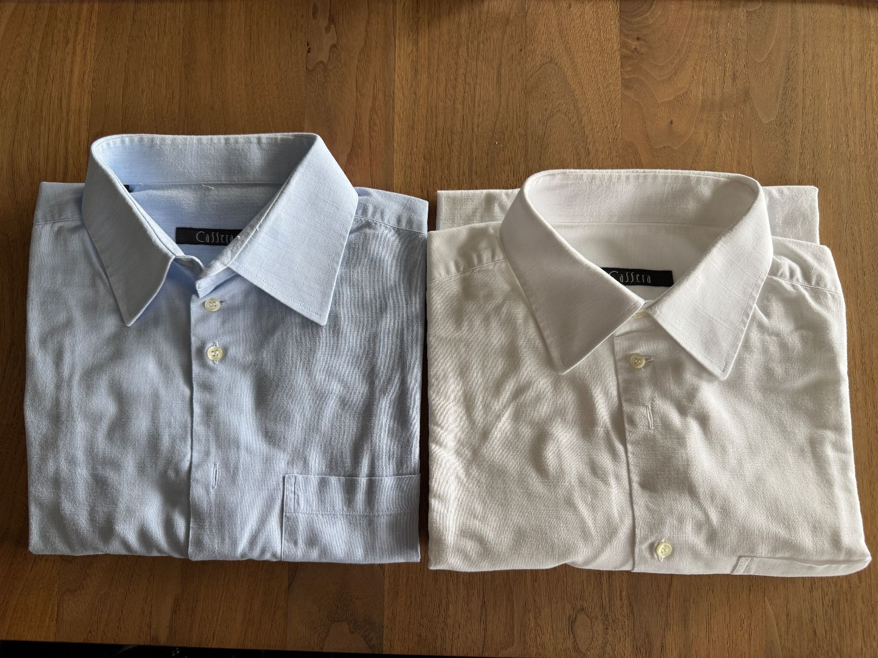 Camicie: 2x Herren-Kurzarmhemden, weiss und hellblau, Grösse 41 – Usato da Teufen AR venduto da chi_h55m