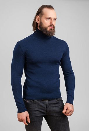 Herren Rollkragenpullover aus Merinowolle Neu