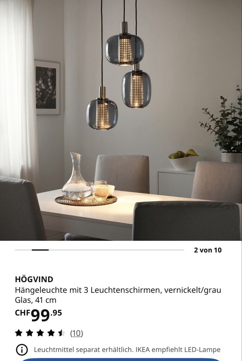 Ikea Lampadari & plafoniere: Hängeleuchte IKEA Högvind – Usato da Liebefeld venduto da zoe_65s9