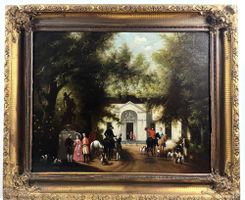 2  Gemälde als Paar – Galante Park- und Jagdszenen