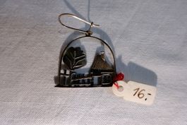 Silber 925, Sterling Silber - Ohrhänger/Anstecker Dorf
