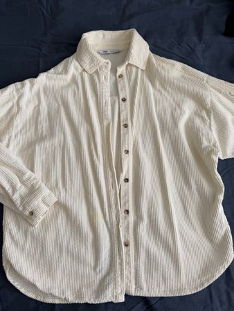 Hemd Zara Cord beige Grösse S guter Zustand gebraucht