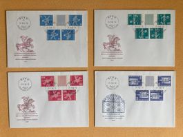 Kehrdruck Combo 1960 Nr. K45-K48 + S63-S66 auf FDC