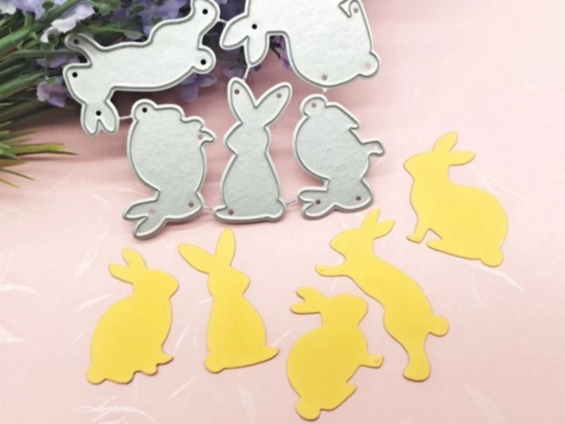 Ostern Diy Stanzschablone Aus Metall, Motiv: Frohe Ostern, Hase, Prägeschablone Für Kartenherstellung, Scrapbooking, Papierbasteln, Album, Briefmarken, DIY, Osterdekoration Stanzschablonen Ostern