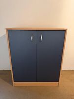 Schrank dunkelgrau mit Holzrahmen guter Zustand