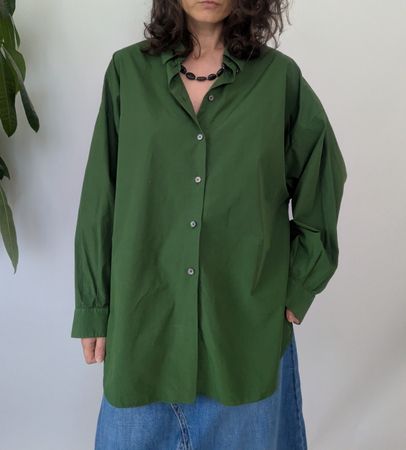 Damen Hemd grün 100% Baumwolle Grösse XL 