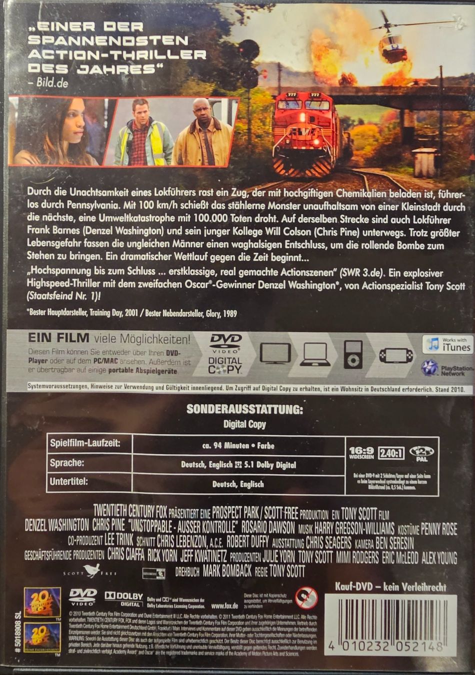 Tutti i DVDs: Unstoppable - Ausser Kontrolle – Usato da Wahlen b. Laufen venduto da Cg10 1