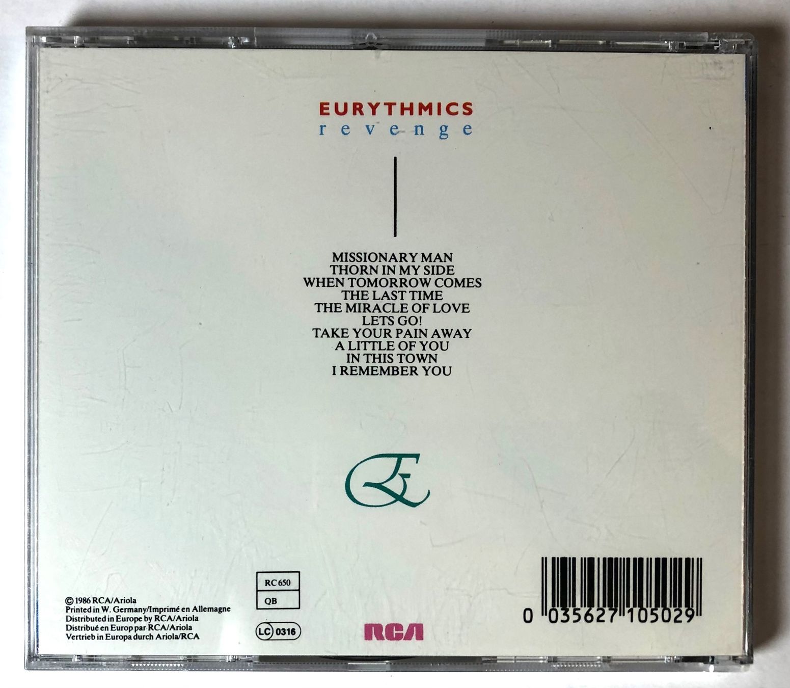 CDs: EURYTHMICS - REVENGE – Gebraucht aus Poliez-Pittet von Newtown-Records 1