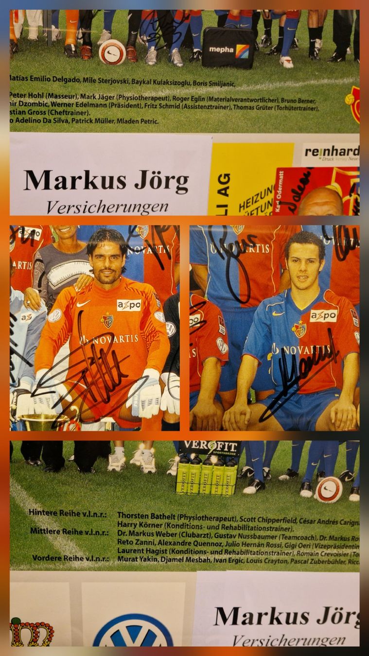 Autogramme: FC BASEL Poster Autogramme, Odermatt, Yakin, Zuberbühler usw – Gebraucht aus Zürich von spin23 9
