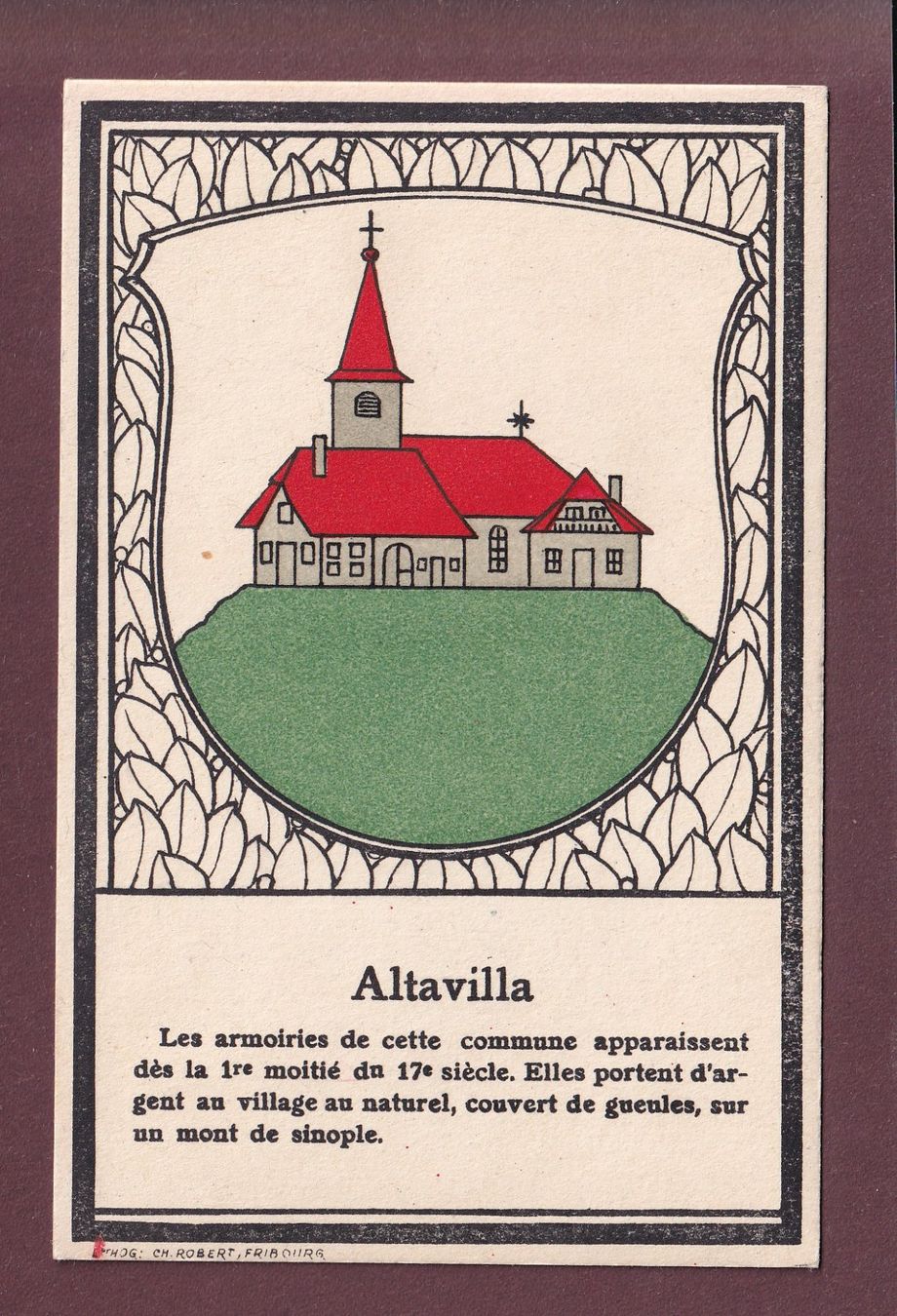Ansichtskarten: ALTAVILLA - Blason – Gebraucht aus Pully von nicecards