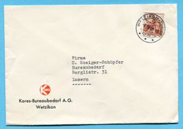 Brief Wetzikon 1949 - Absender: Kores-Bureaubedarf A.G.