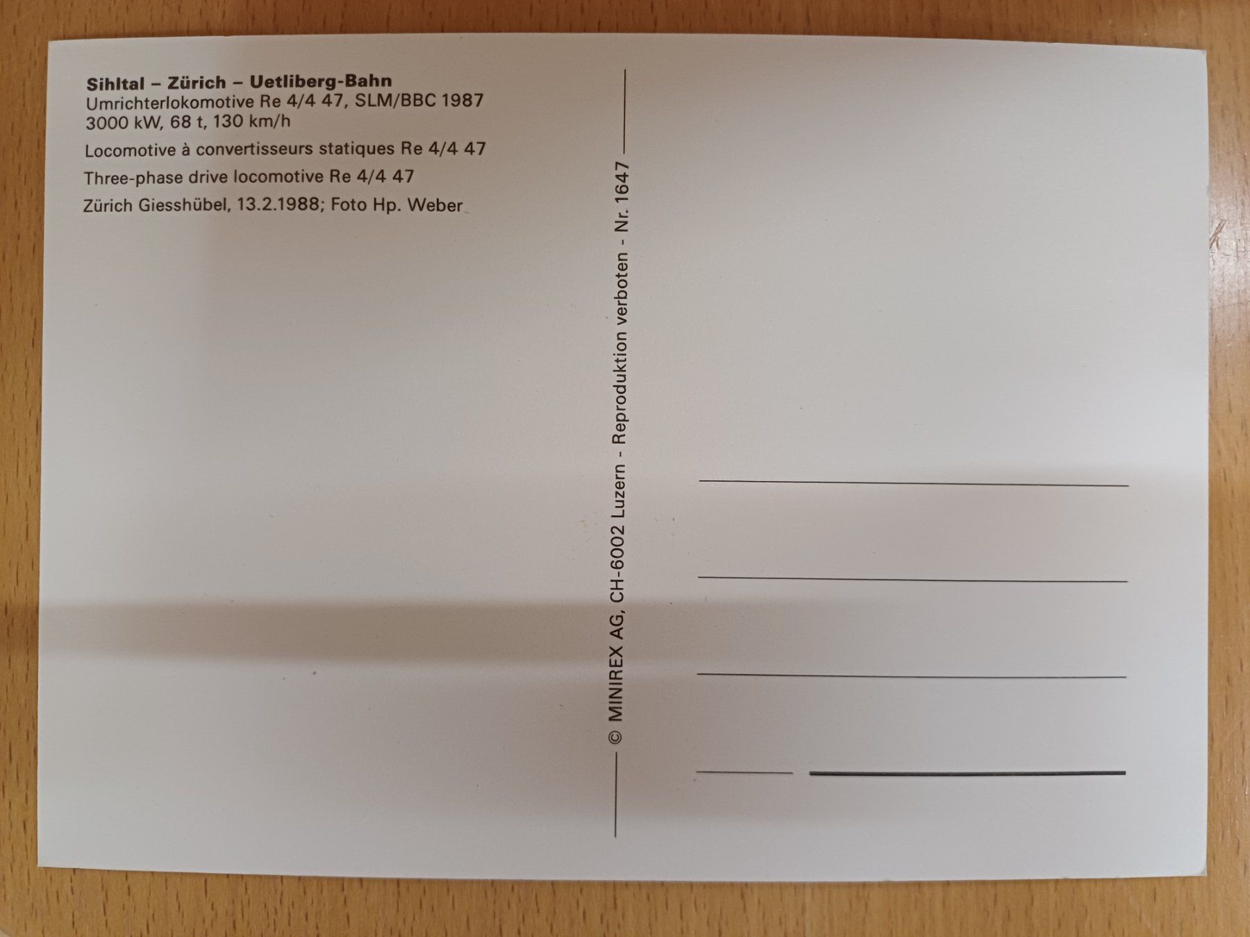 Cartoline postali: Postkarte SZU Re 4/4 / Re 456 – Nuovo (secondo la descrizione) da Matten venduto da MEFEZ 1