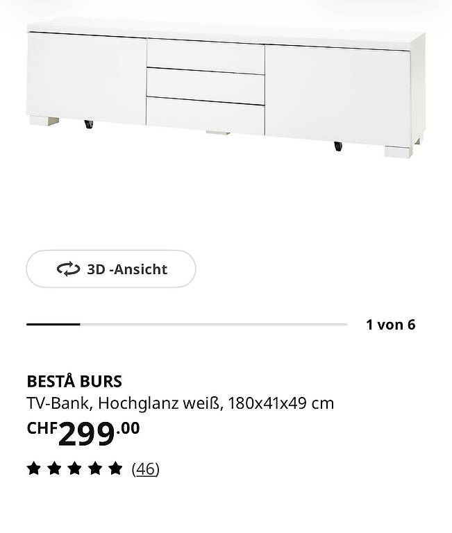 Ikea TV Möbel: Tv-Möbel Besta – Gebraucht aus Fislisbach von Asino007 1