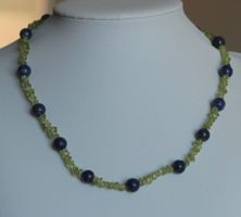AUS NACHLASS: Peridot Sodalith Kette Collier Edelsteine