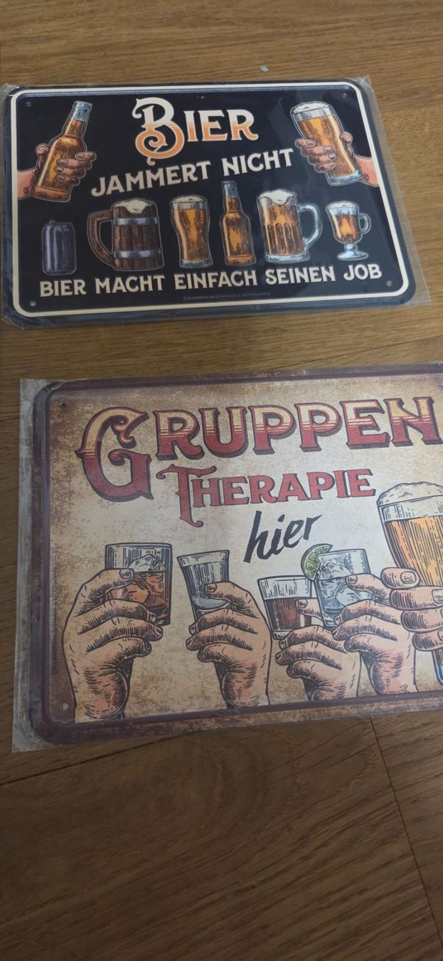 Insegne: 3 Blechschilder + 1 Schild aus Holz Trinkspruch – Nuovo e nell'imballaggio originale da Bremgarten b. Bern venduto da Marge7979 3