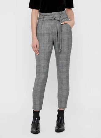 Pantalon été carreaux gris taille haute Vero Moda taille M