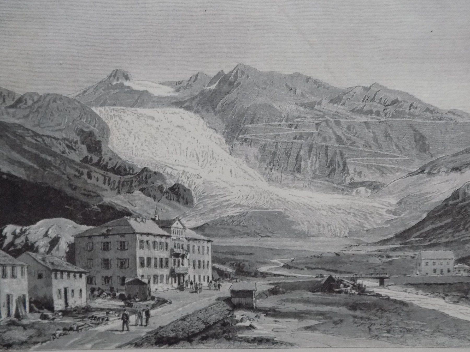 Gravures: Gletsch Valais Wallis Xylographie – D'occasion à Risch par Antikfee 1