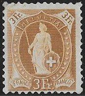 Nr. 72E * 3fr. Wert ungebraucht SBK 300.- selten top ab 1.-