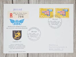 CL12 Enveloppe + Timbre Suisse 1967 Thème Aviation