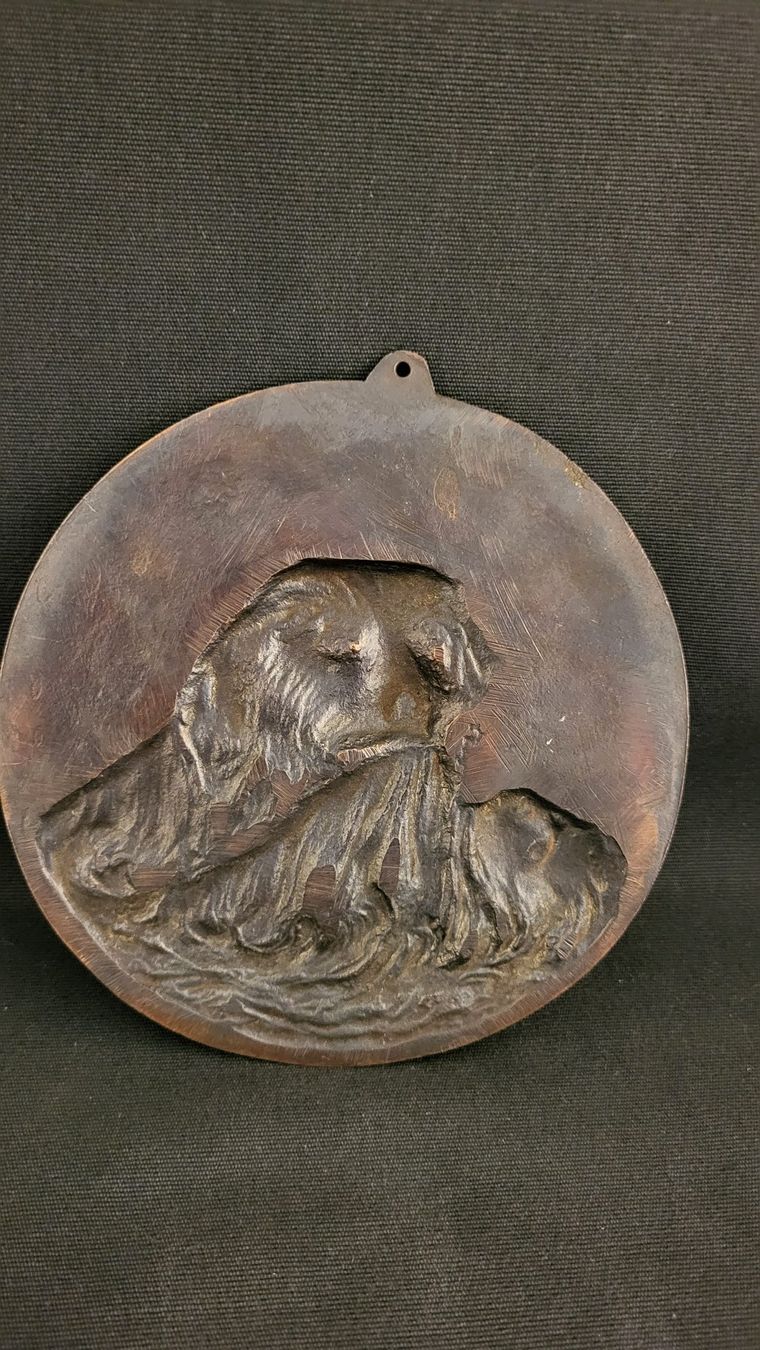 Statuette: Bronze-Relief mit Hund – Usato da Basel venduto da spinne02 4