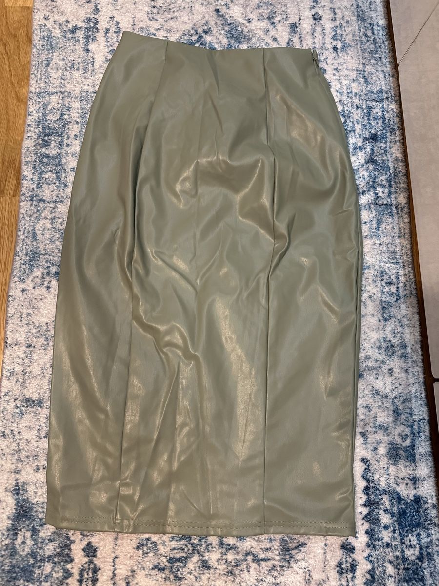 Shein Gonne: PU Rock mit Raffung und Schlitz – Nuovo e nell'imballaggio originale da Adlikon b.Regensdf venduto da E.Prov 6