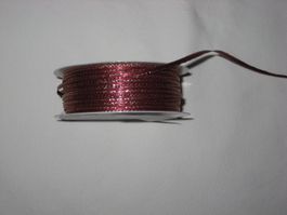 Satinband dunkelrot mit gold Rand 3mm breit Reststück