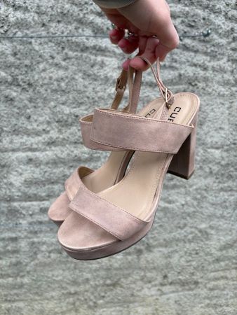 Highheel Sandalette mit Absatz /Plateau-Pumps rosaschimmernd