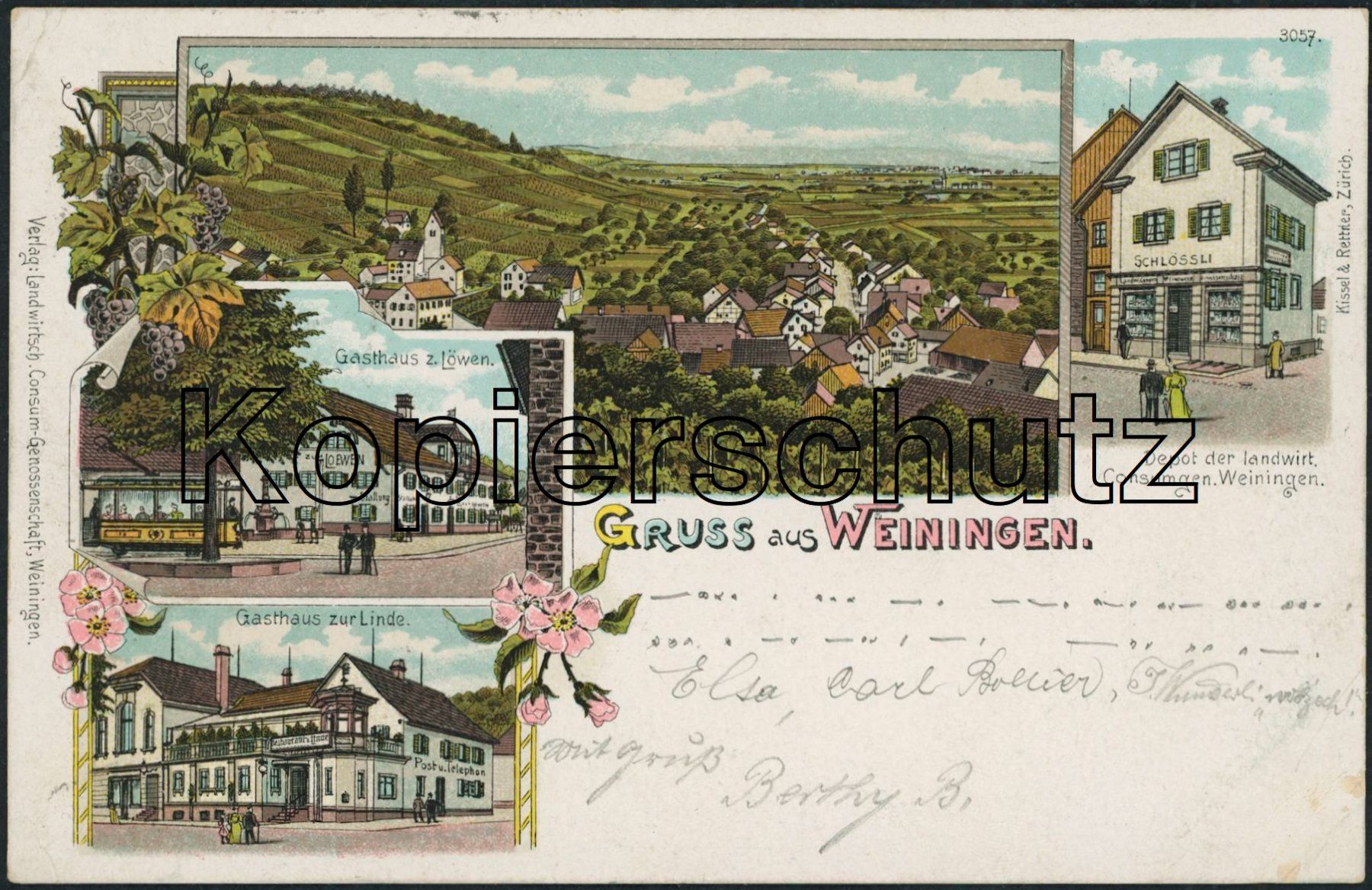 Cartoline postali: ZH Weiningen - Litho – Usato da Schindellegi venduto da stationary