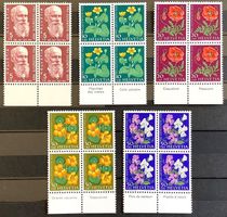 1959 Pro Juventute Gartenblumen 4er Satz mit TABS Fr- Ital.