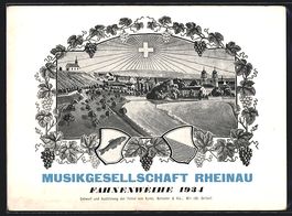 Rheinau, Ortsansicht mit strahlendem Kre