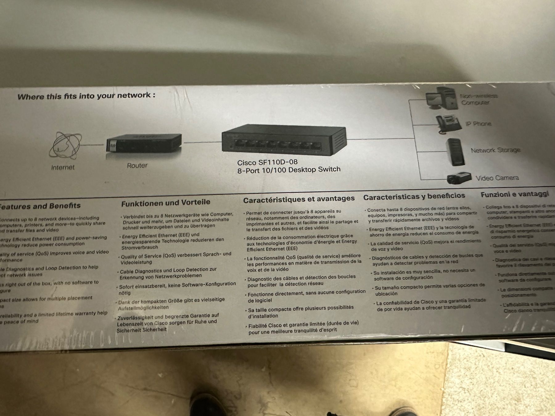 Hub & Switch: neuer Cisco Desktop Switch SF110D-08 – Nuovo e nell'imballaggio originale da Necker venduto da liq24 3