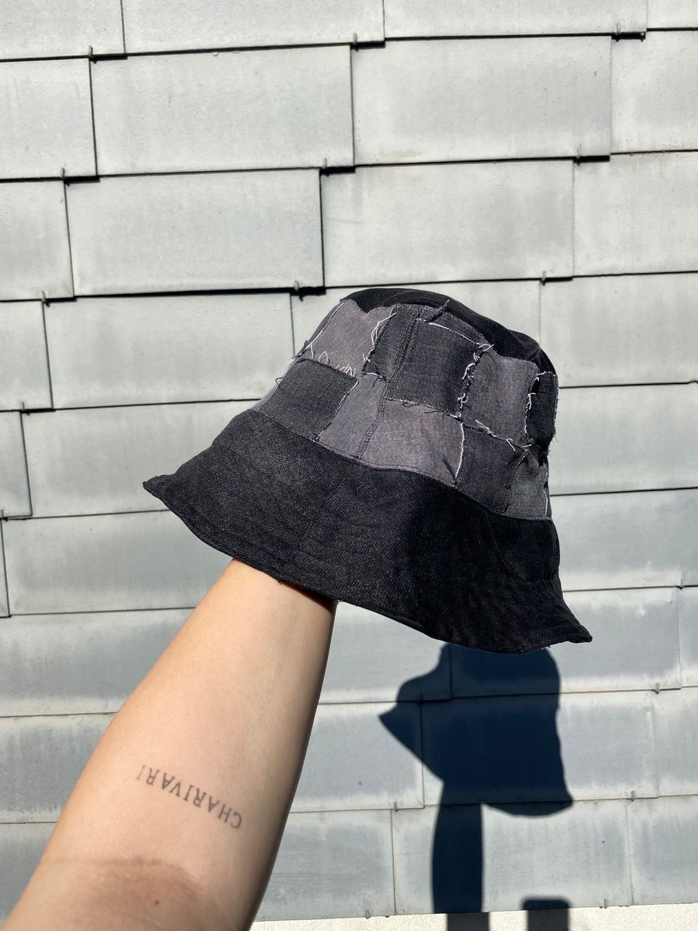 Copricapi, berretti & cappellini: Buckethat, Schachmuster, jeanstoff, Grautöne , Sommerhut – Nuovo e nell'imballaggio originale da lommis venduto da inf_thv8 1