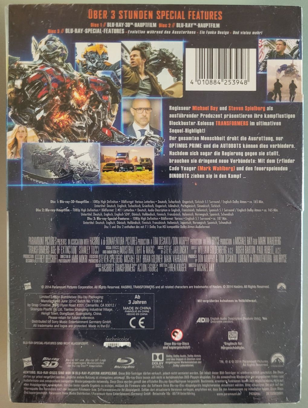 Tutti i DVDs: TRANSFORMERS 4 LIM. BUMBLEBEE EDITION BLU-RAY 3D.. / OVP NEU – Nuovo e nell'imballaggio originale da Arbon venduto da Wizle 1