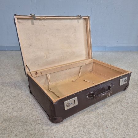 1950er Vulcanfibre Midcentury Koffer Reisekoffer Handkoffer