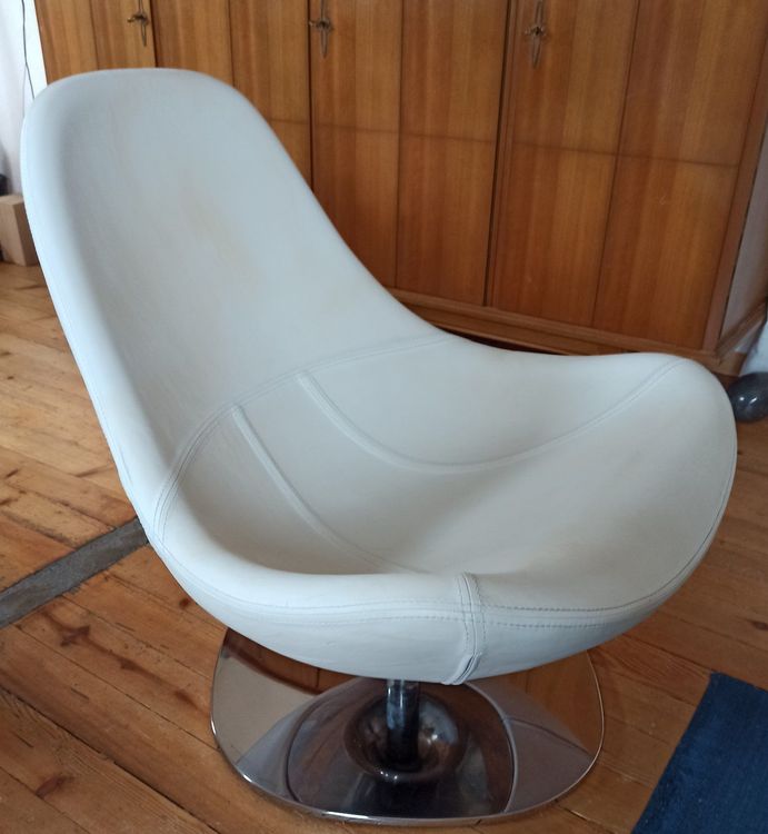 Drehsessel Tirup von Ikea / Leder weiss Kaufen auf Ricardo