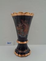 Kobaltblaue Keramik Vase m. vergoldungen