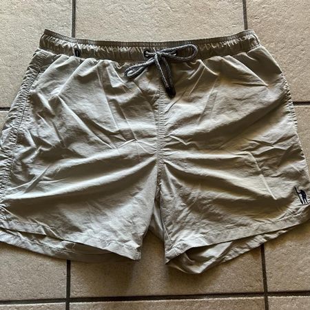 Short de bain blanc cassé