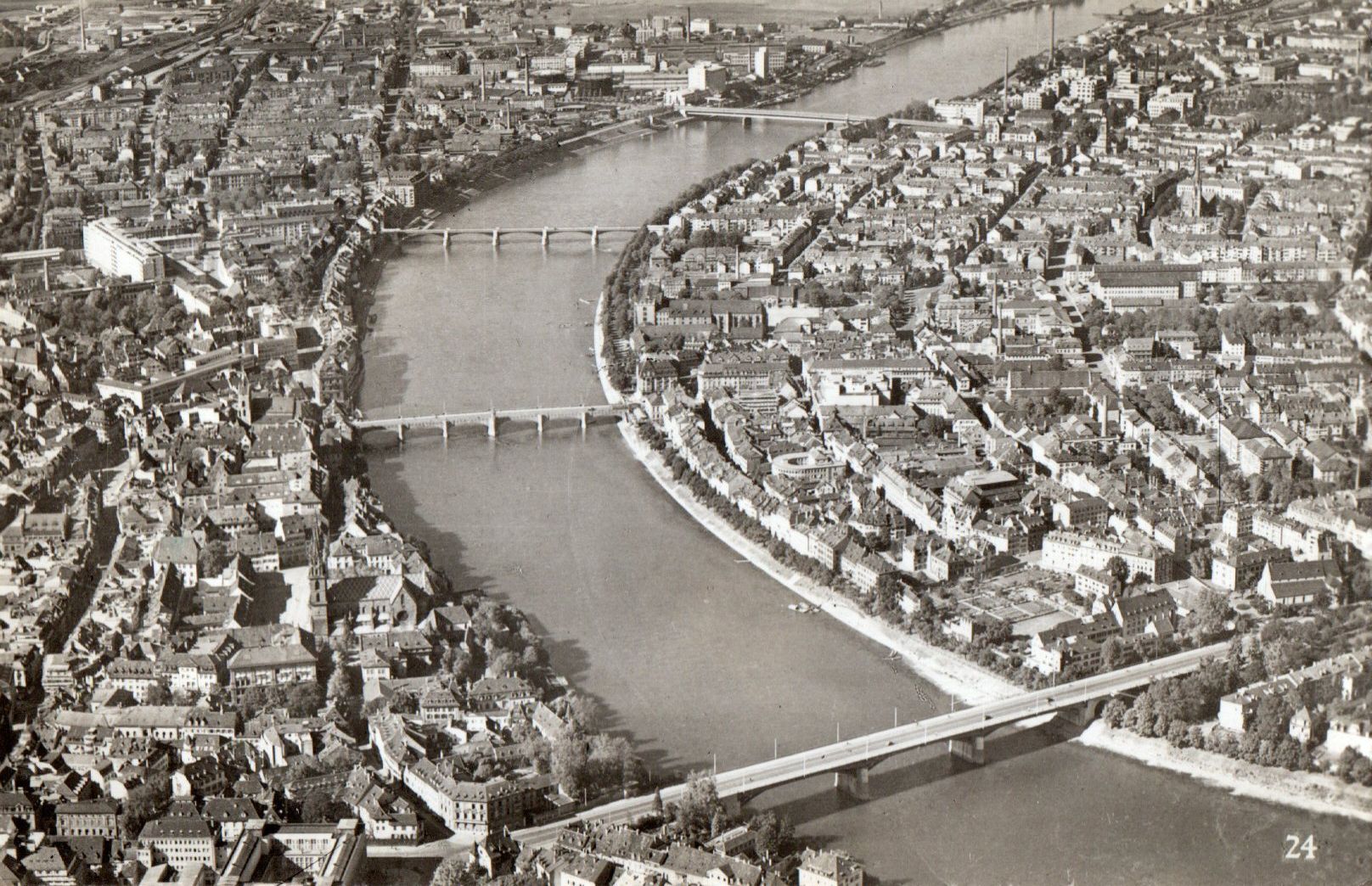 Cartoline postali: Basel - Die vier Rheinbrücken – Usato da Melano venduto da pisonsdro