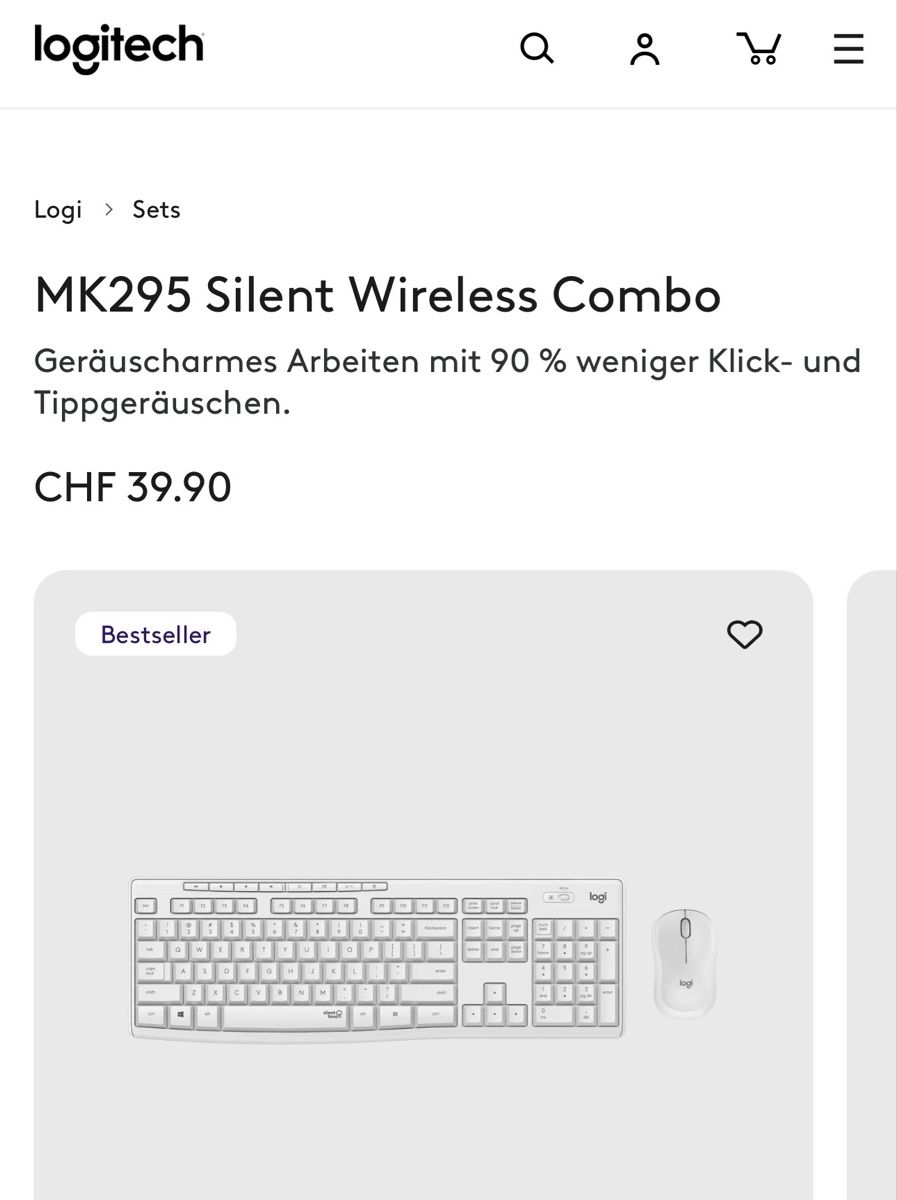 Logitech Tastiere: Logitech MK295: Kabelloses Tastatur-Maus-Set - FR version – Nuovo e nell'imballaggio originale da Muttenz venduto da Tschulietta_105 4