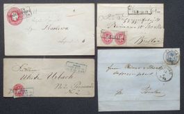 PREUSSEN: 4 Poststücke um 1862–1867