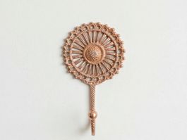 Patère murale décorative vintage - Fleur Rose/doré ✨