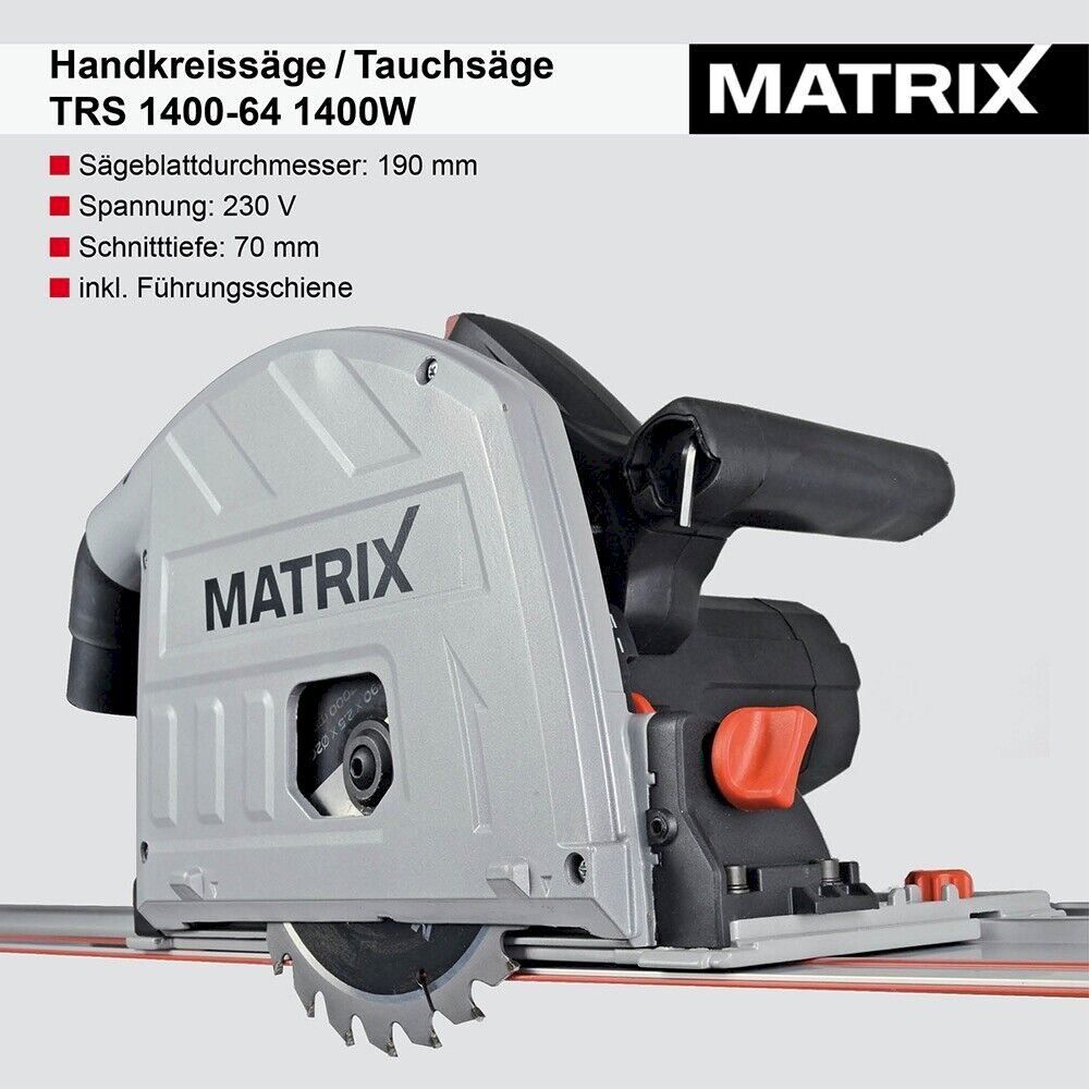 Seghe: MATRIX TRS 1400-64 Tauchsäge + schie­ne – Nuovo e nell'imballaggio originale da Bottighofen venduto da zaap 1